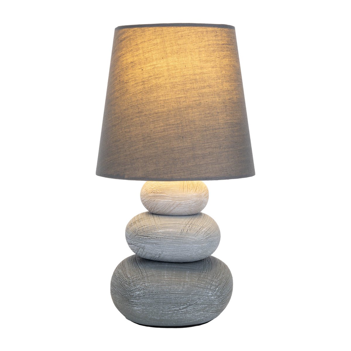 Keramische tafellamp "Stoney", keramische tafellamp in grijs, met E14 - aansluiting, tafellamp voor eetkamer, woonkamer, gang of kantoor, of als bedlamp, 31 cm hoog - OutHome