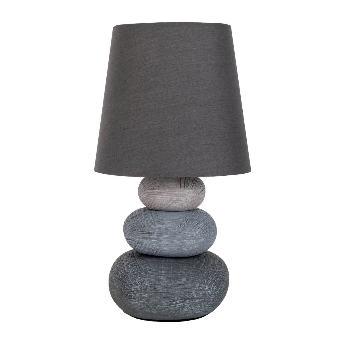 Keramische tafellamp "Stoney", keramische tafellamp in grijs, met E14 - aansluiting, tafellamp voor eetkamer, woonkamer, gang of kantoor, of als bedlamp, 31 cm hoog - OutHome