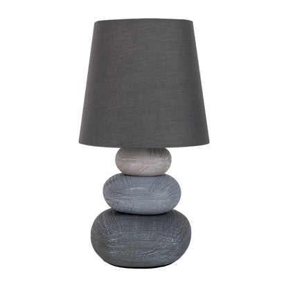 Keramische tafellamp "Stoney", keramische tafellamp in grijs, met E14 - aansluiting, tafellamp voor eetkamer, woonkamer, gang of kantoor, of als bedlamp, 31 cm hoog - OutHome