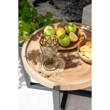 Raffia onderzetter Fringe natuurlijk