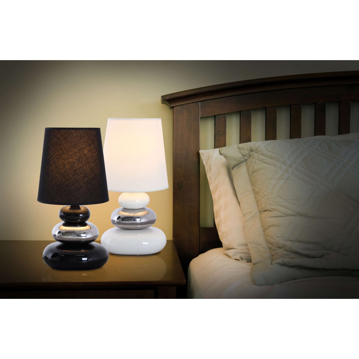 Keramische tafellamp "stoney", tafellamp gemaakt van keramiek, wit, met E14 - versie, tafellamp voor eetkamer, woonkamer, gang of kantoor, of als een bedlamp, 31 cm hoog - OutHome