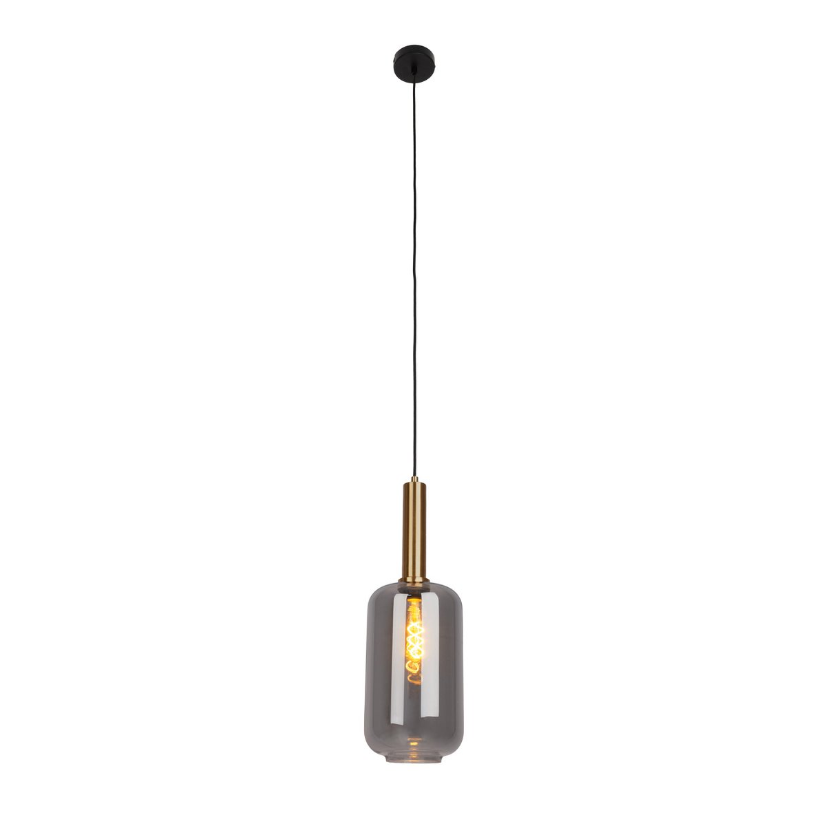 Hanglamp Fumo 1-Lichts Zwart - 150 cm (E27)