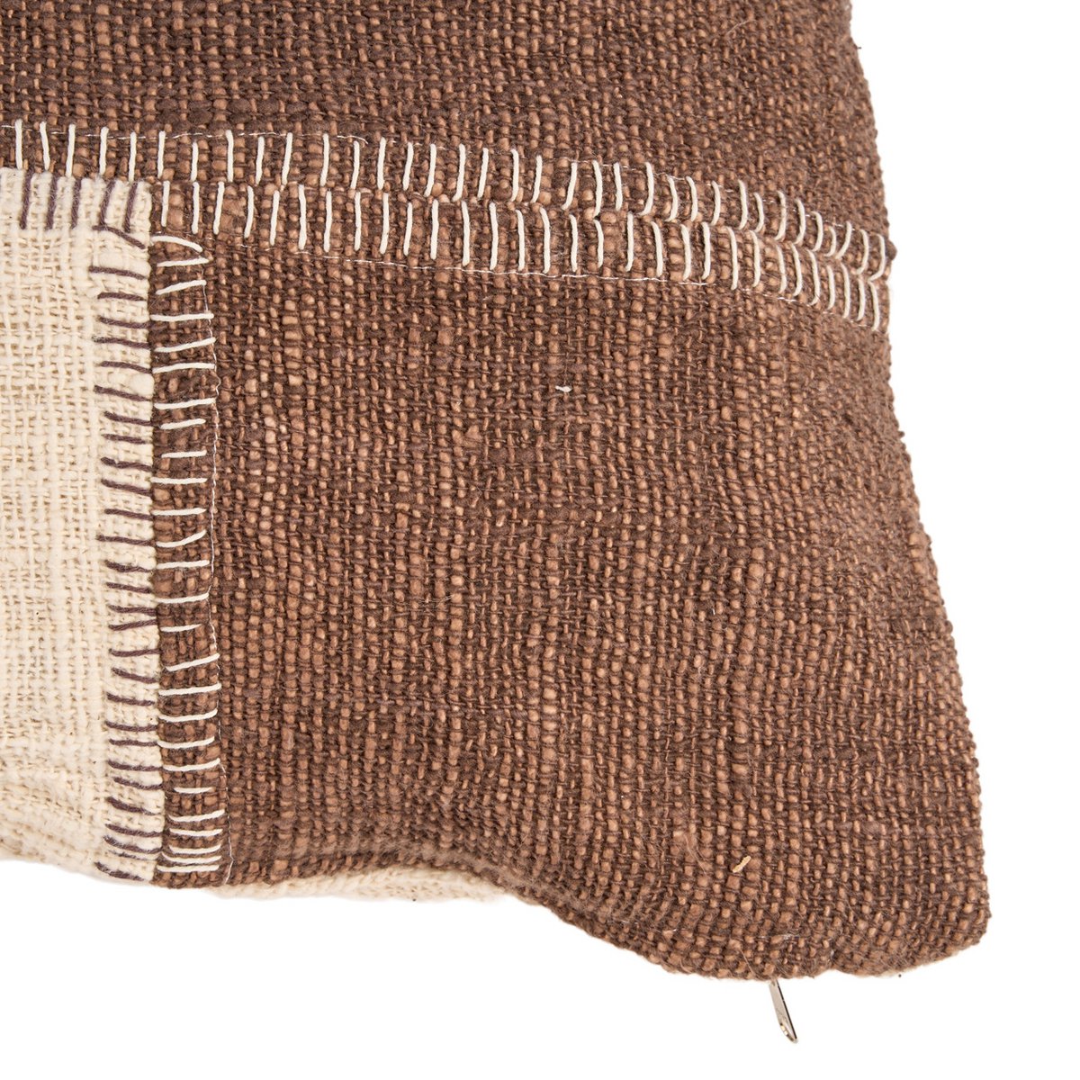 Kussenhoes Cacao patchwork natuurlijk bruin