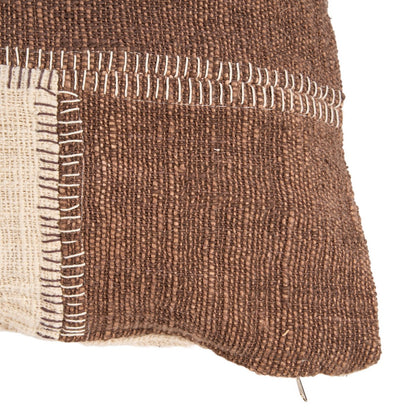 Kussenhoes Cacao patchwork natuurlijk bruin