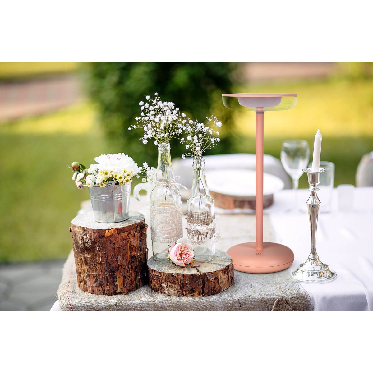 Snoerloze Tafellamp Pasi Roze Touch - 26 cm (Dimbaar)