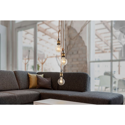 Hanglamp Ontario 3 - Lichts Oud Messing/Jute (E27) - OutHome