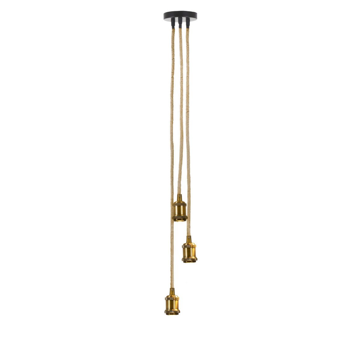 Hanglamp Ontario 3 - Lichts Oud Messing/Jute (E27) - OutHome