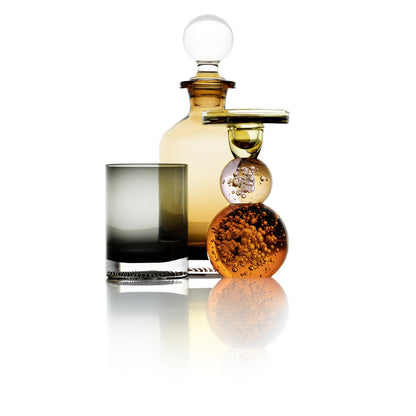 Glazen karaf Dot amber