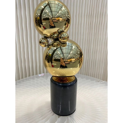 Marmer en messing beeldhouwwerk Zh-05 zwart/goud