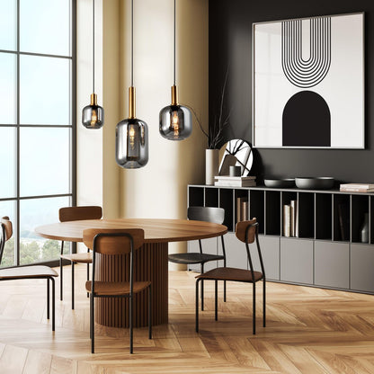 Hanglamp Fumo 3-Lichts Zwart - 82 cm (E14)