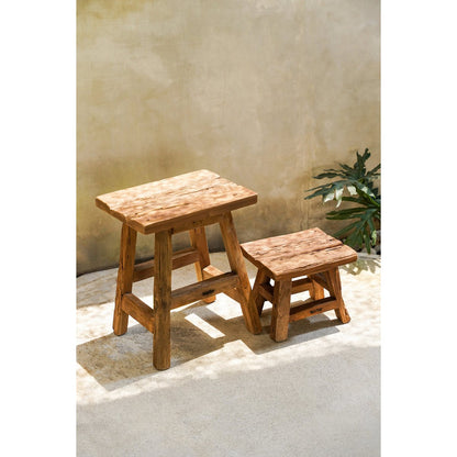 Teakhouten kruk Yoke naturel - L