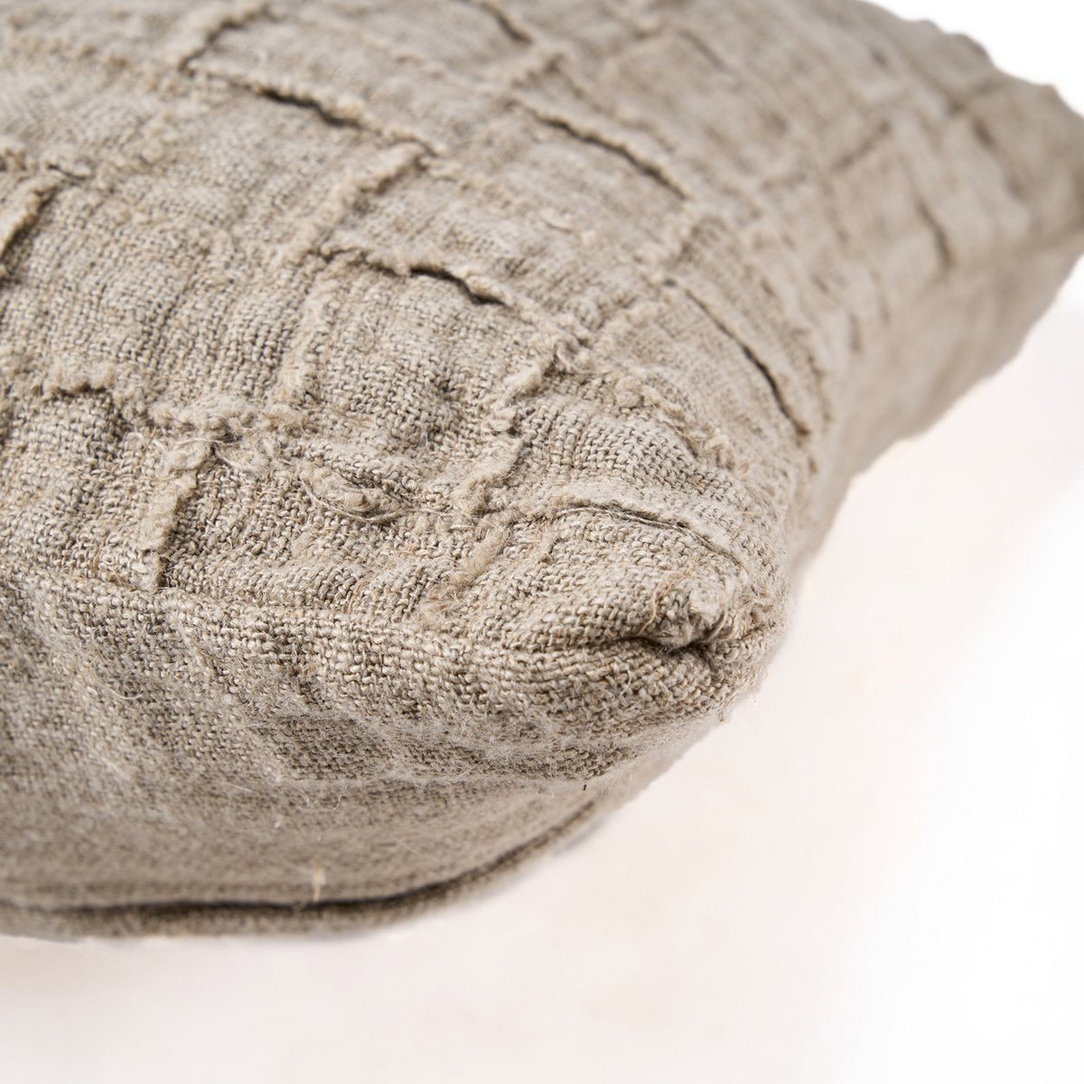 Linnen kussenhoes Damier naturel