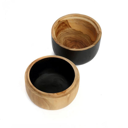 Teakhouten schalen Bondi zwart