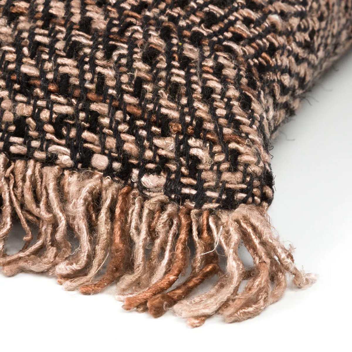 Katoen kussenhoes Oh my gee zwart koper - 60x60 cm