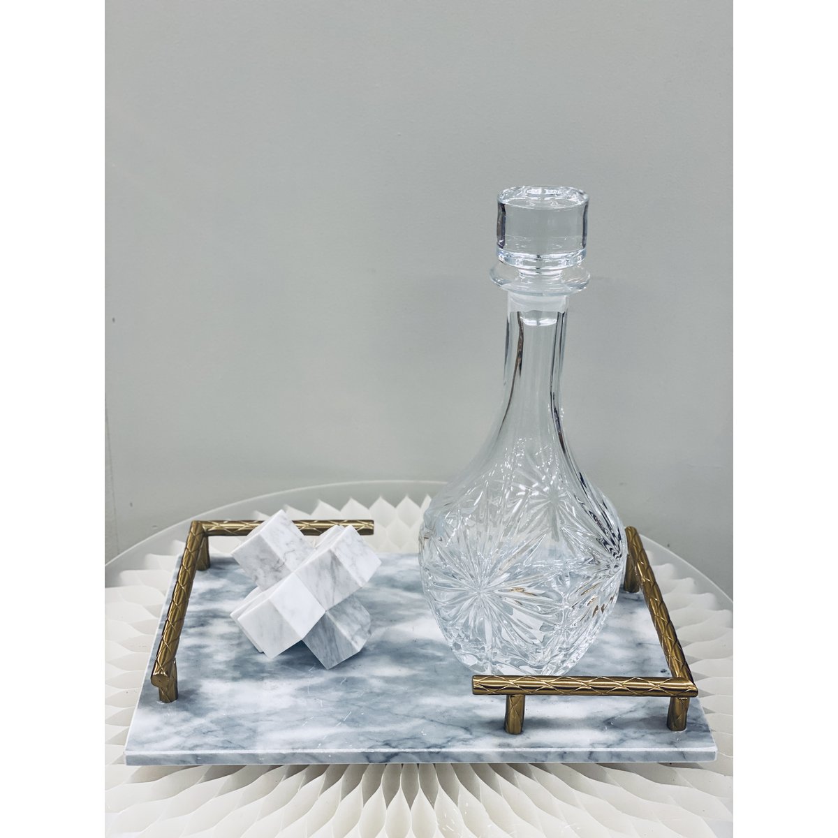 Marmeren dienblad Luxe goudkleurige - 35 cm