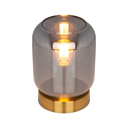 Glazen Tafellamp Alessio Goud/Rookglas - 17 cm (E14)