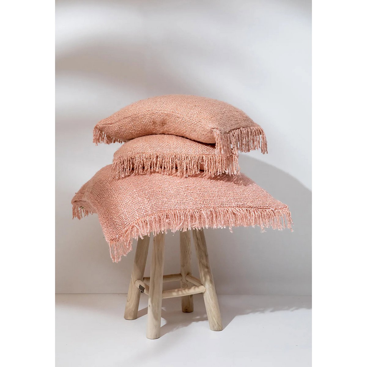 Katoenen kussenhoes zalmroze - 60 cm