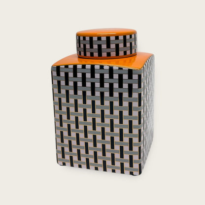 Porseleinen pot A-stijl oranje (set van 2)