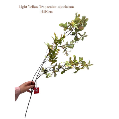 Zijden kunstbloem Tropaeolum speciosum lichtgeel