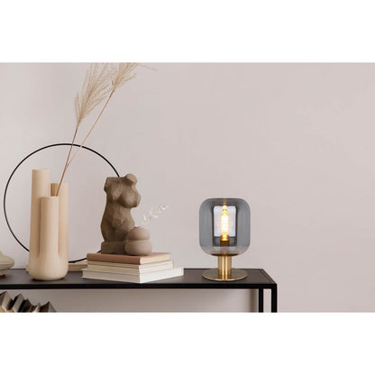 Glazen Tafellamp Alessio Goud/Rookglas - 30 cm (E14)