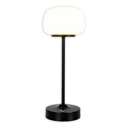 LED Acculamp Pina Zwart/Wit Glas - 30 cm
