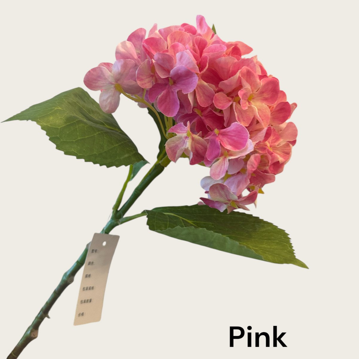 Zijden kunstbloem Hortensia wit - 47 cm