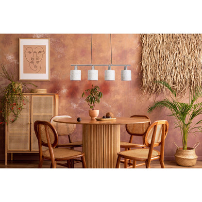 Hanglamp Maron 4-Lichts Satijn/Naturel (E14)