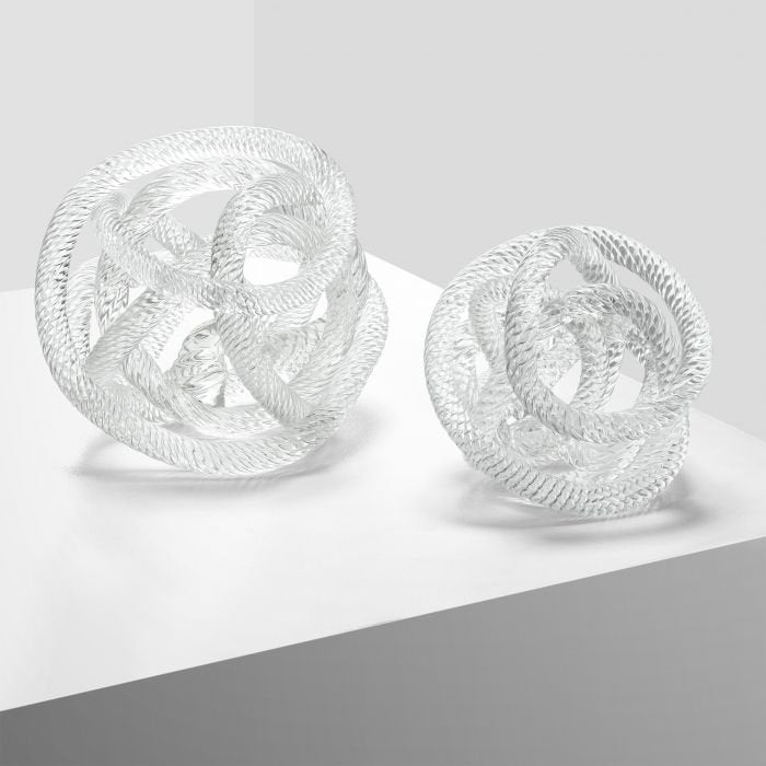 Glazen sculptuur Groot geknoopt helder - 20 cm
