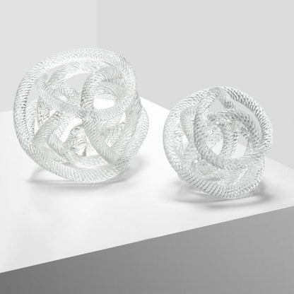 Glazen sculptuur Groot geknoopt helder - 20 cm