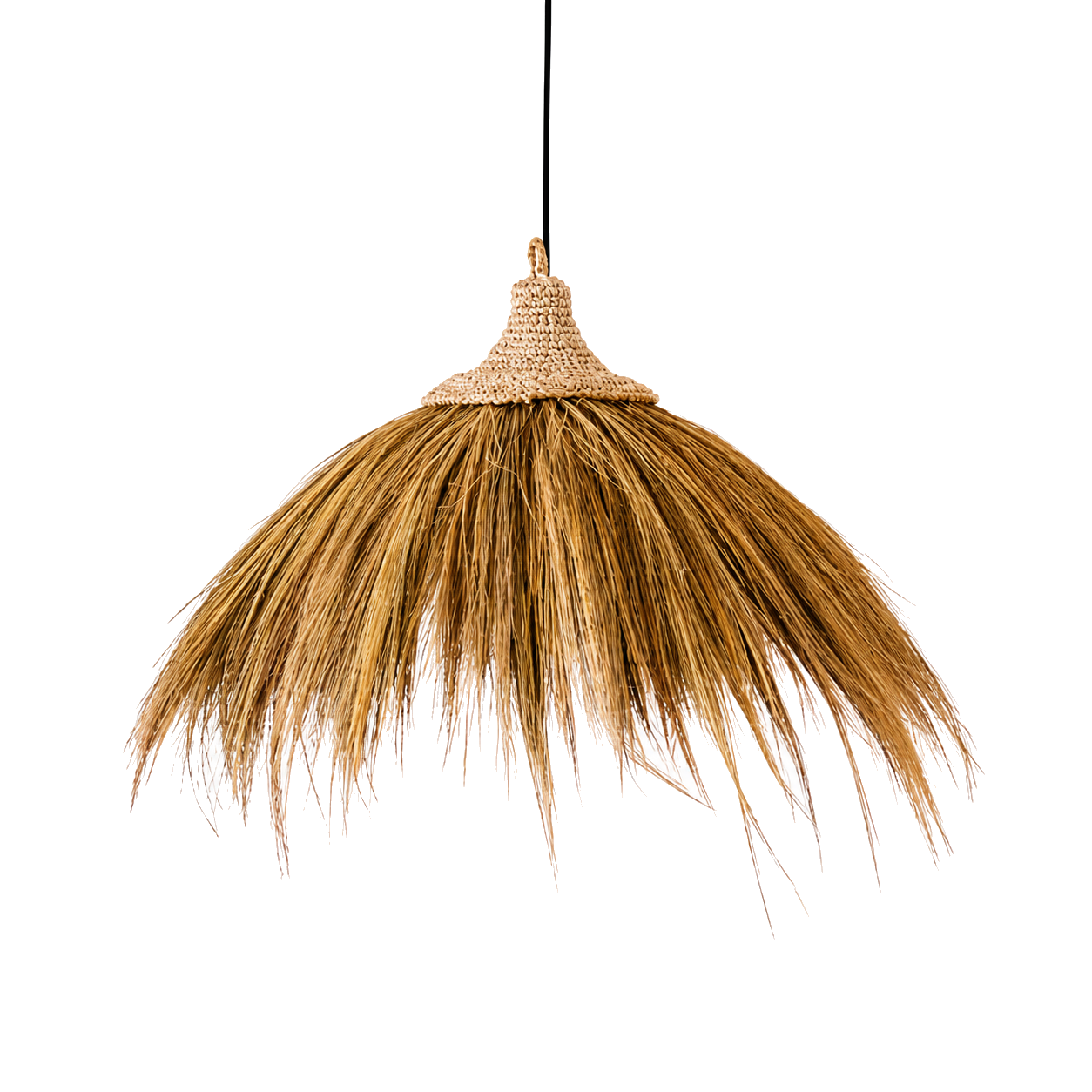 Lampenkap Mawana Zeegras Franjes - Ø 53 cm productfoto op witte achtergrond