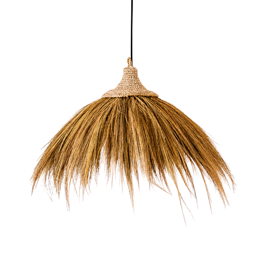 Lampenkap Mawana Zeegras Franjes - Ø 53 cm productfoto op witte achtergrond