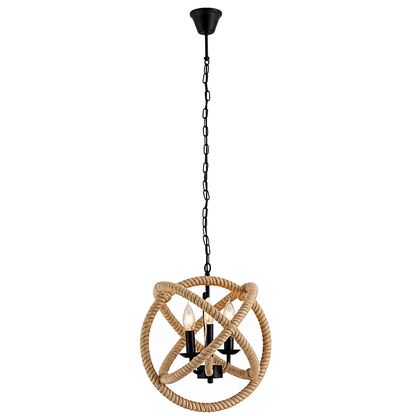 Hanglamp Regia Zwart Metaal/Hennep - Ø 43 cm (E27) productfoto op witte achtergrond