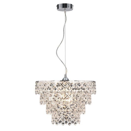 Hanglamp Fancy Kroonluchter Chroom - Ø 38 cm (E27) productfoto op witte achtergrond