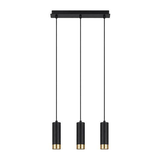 Hanglamp Fridu 3-Lichts Mat Zwart - 48 cm (GU10) productfoto op witte achtergrond