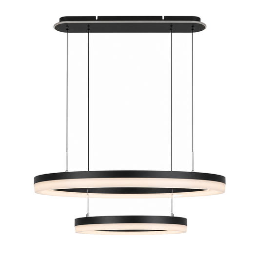 LED Hanglamp Circulo Zwart/Zand - Ø 60 cm (CCT) productfoto op witte achtergrond