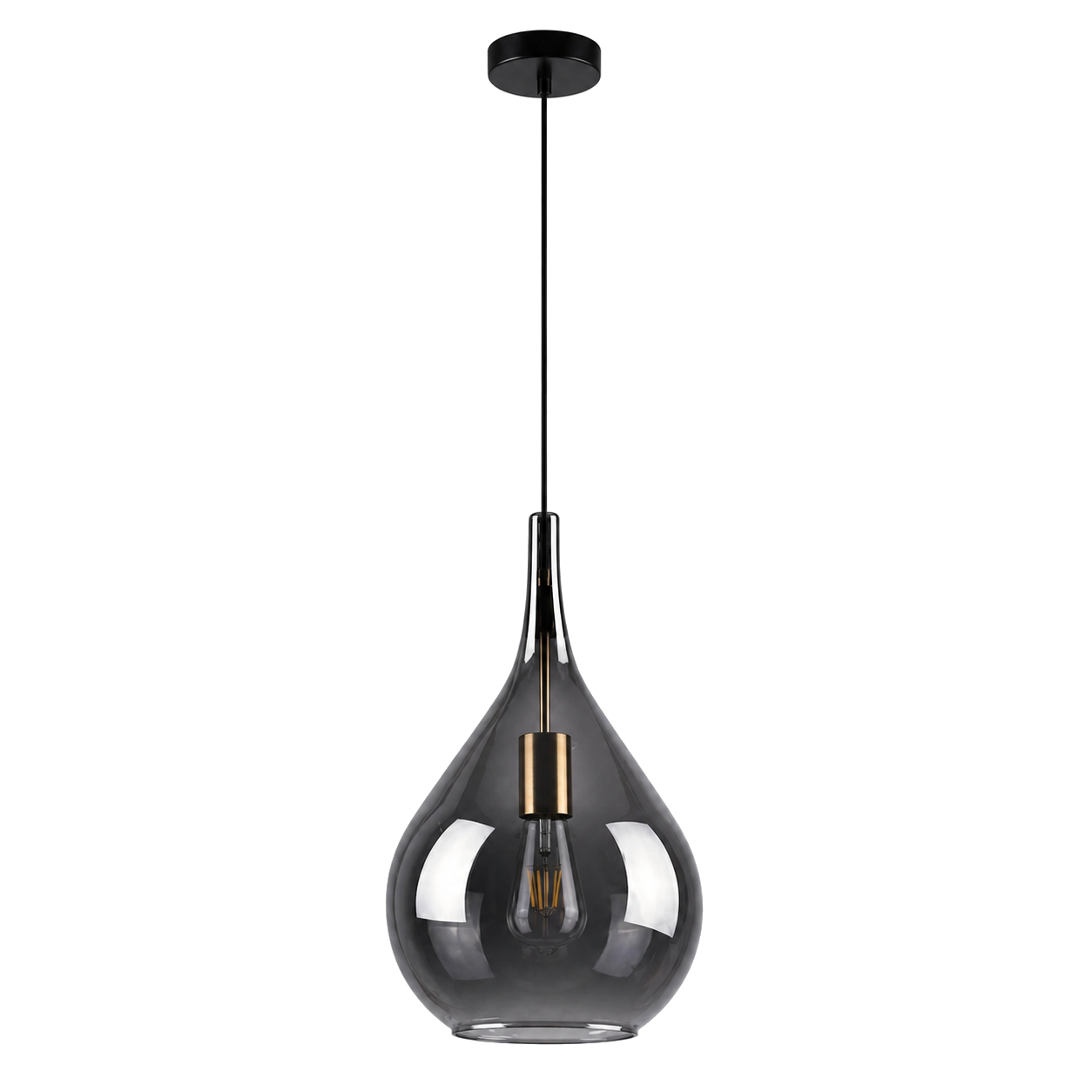 Hanglamp Gota Rookglas - diameter 25 cm (E27) productfoto op witte achtergrond