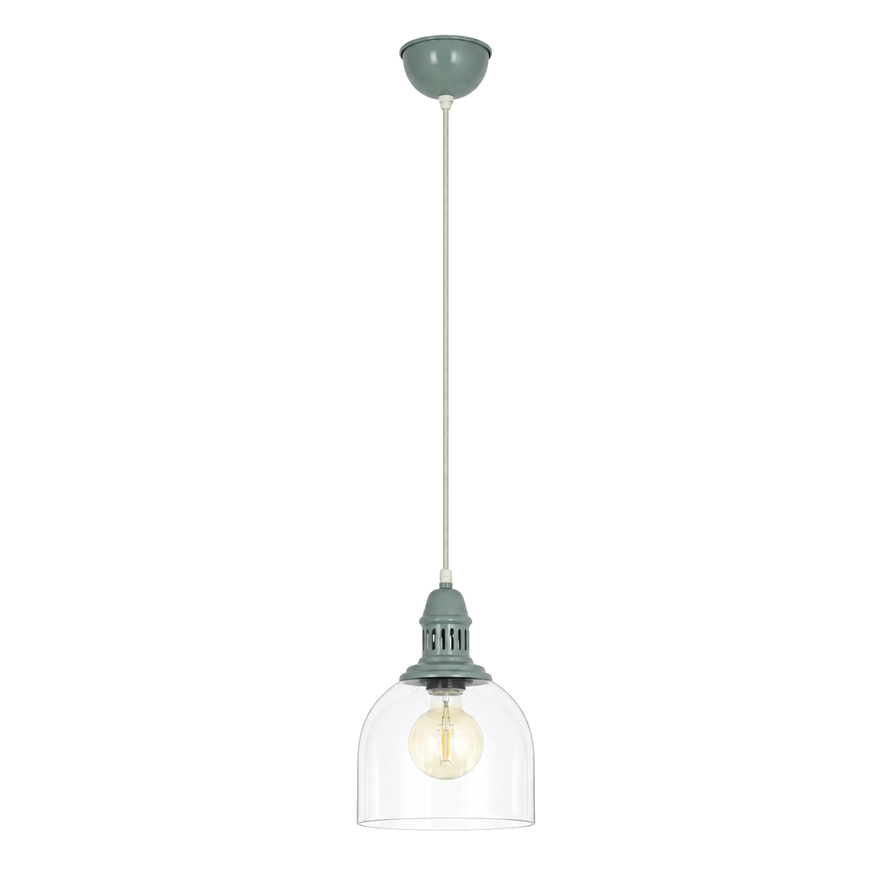 Glazen Hanglamp Mumbai Groen (E27) productfoto op witte achtergrond