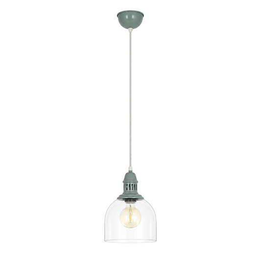 Glazen Hanglamp Mumbai Groen (E27) productfoto op witte achtergrond