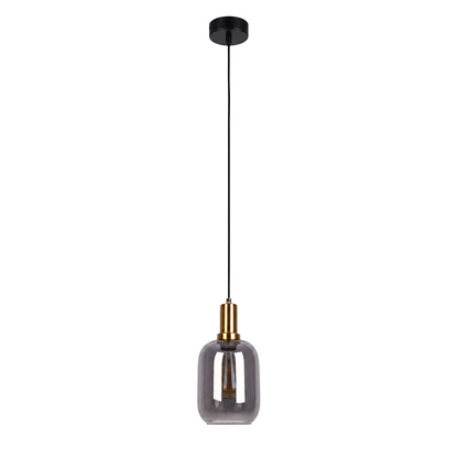 Hanglamp Fumo 1-Lichts Zwart - 150 cm (E27) productfoto op witte achtergrond