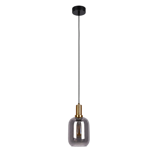 Hanglamp Fumo 1-Lichts Zwart - 150 cm (E27) productfoto op witte achtergrond