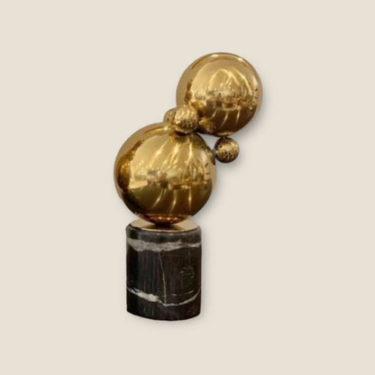 Marmer en messing beeldhouwwerk Zh-05 zwart/goud