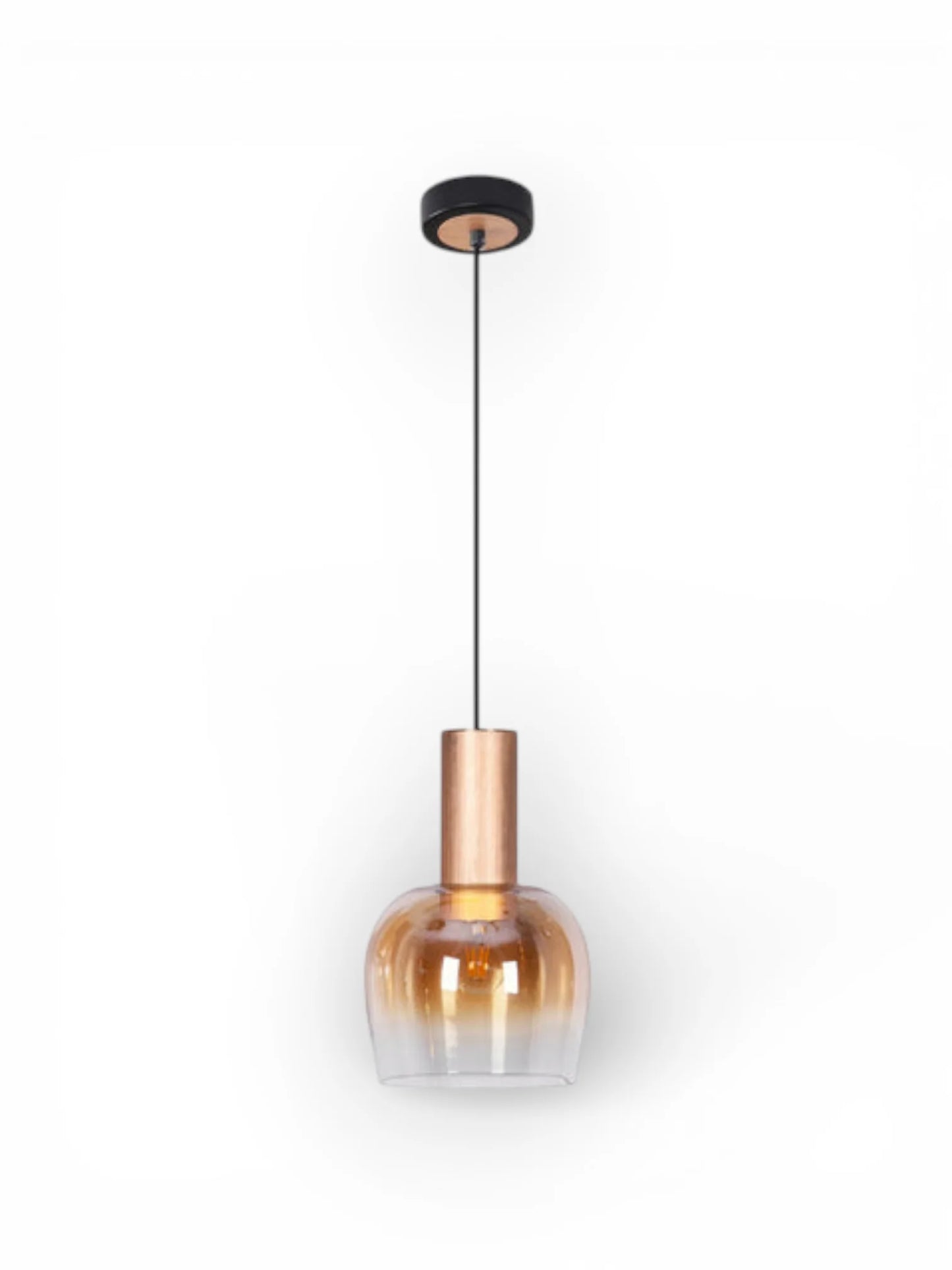 Hanglamp Funda 1-Lichts Amberglas/Messing - Ø 23,5 cm (E27)