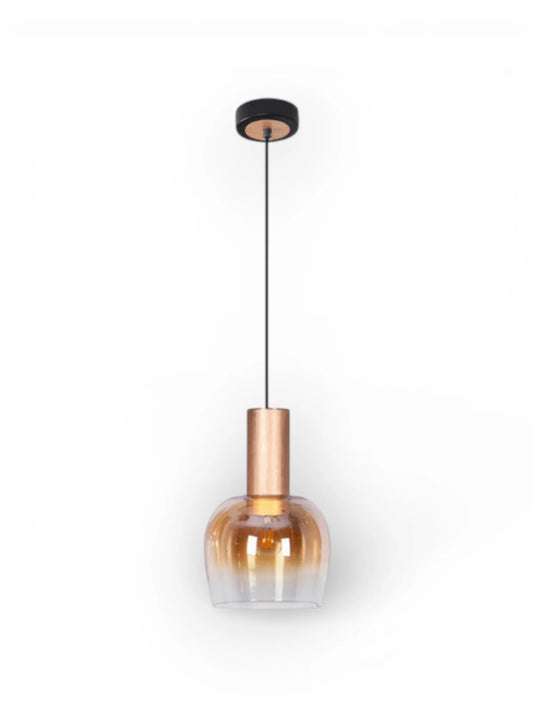 Hanglamp Funda 1-Lichts Amberglas/Messing - Ø 23,5 cm (E27)