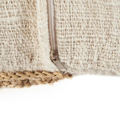 Raffia kussenhoes Stempel natuurlijk