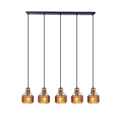 Hanglamp Foro 5-Lichts Zwart/Goud - 96 cm (E27)