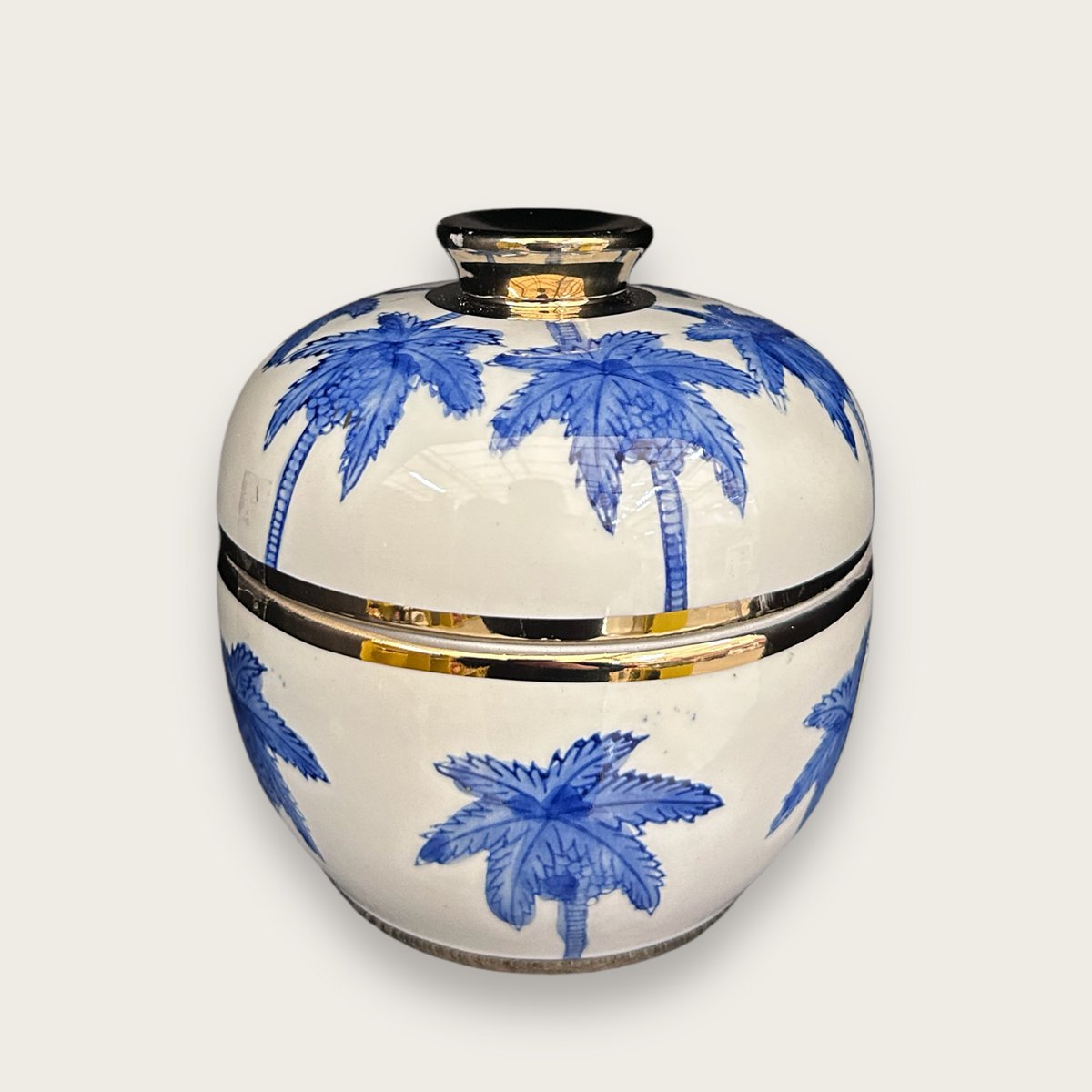 Porseleinen vaas Kokospalm delfts blauw