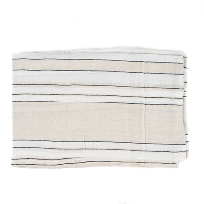 Linnen tafelkleed Provence zwart-wit - 150 x 250 cm