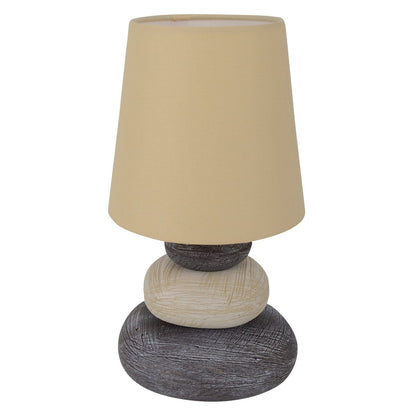 Keramische tafellamp "Stoney", tafellamp gemaakt van keramiek, natuur, met E14 - versie, tafellamp voor eetkamer, woonkamer, gang of kantoor, of als een bedlamp, 31 cm hoog - OutHome