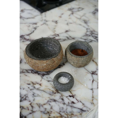 Lavasteen zoutkom Lava stone bowl zwart