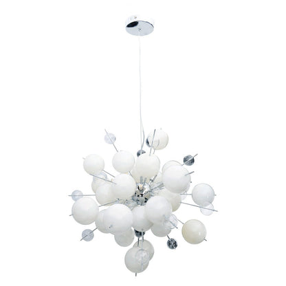 Hanger lamp "explosie" wit gemaakt van metaal en glas, G9 - versies, voor eetkamer, woonkamer, gang of kantoor, hangende lamp ØCA 65 cm - OutHome